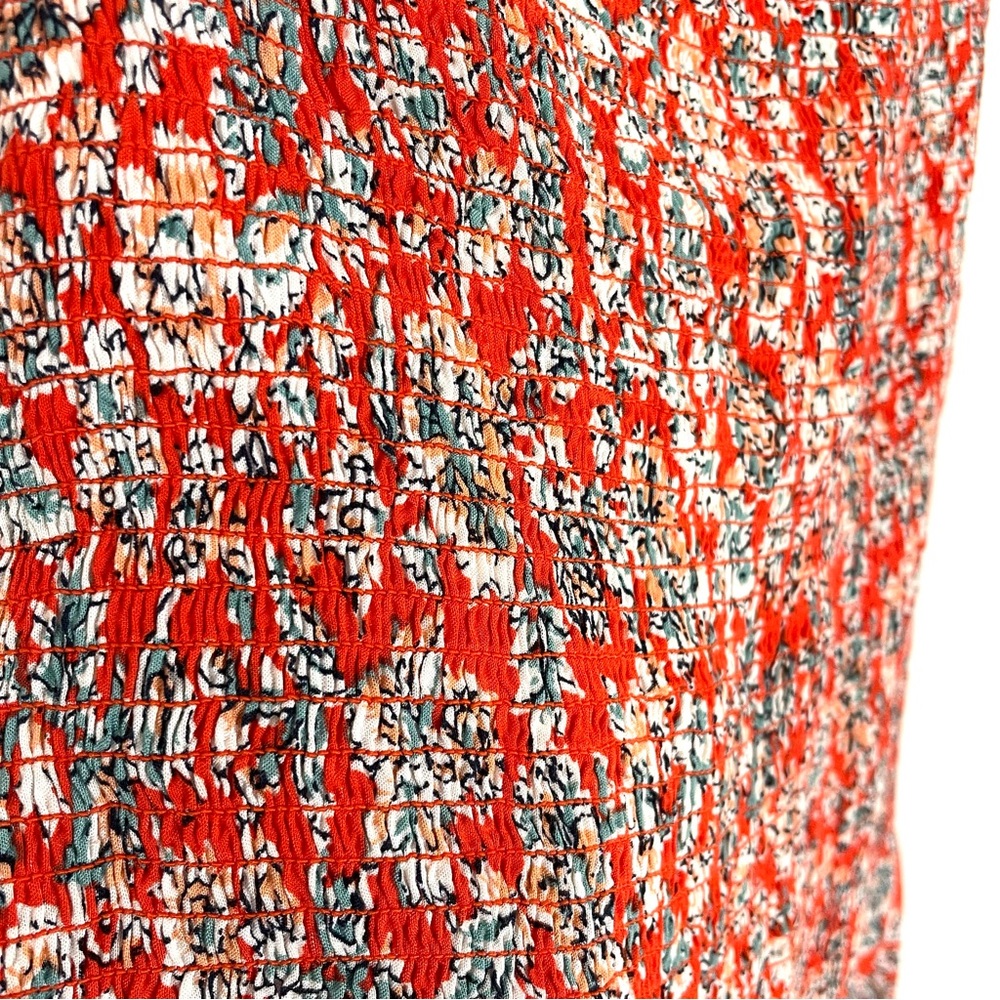Old Navy Floral Paisley Smocked Midi Dress M Red White Blue Spaghetti Strap NWT - Picture 5 of 13